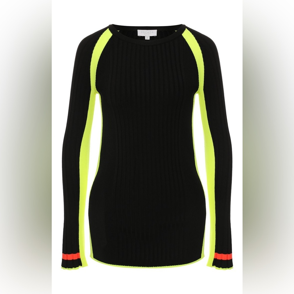 Black and Neon Yellow Long Sleeve Top